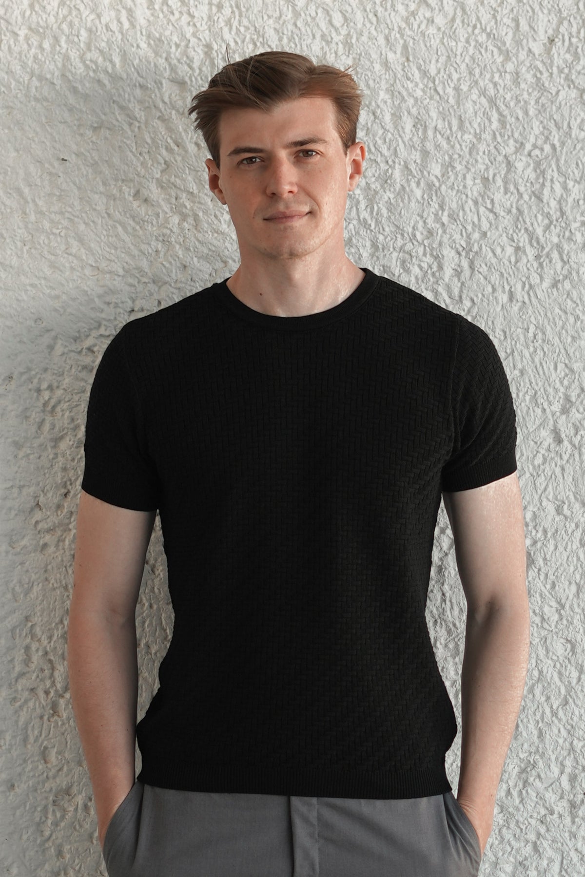 Camiseta Tricot Texturizada Preta