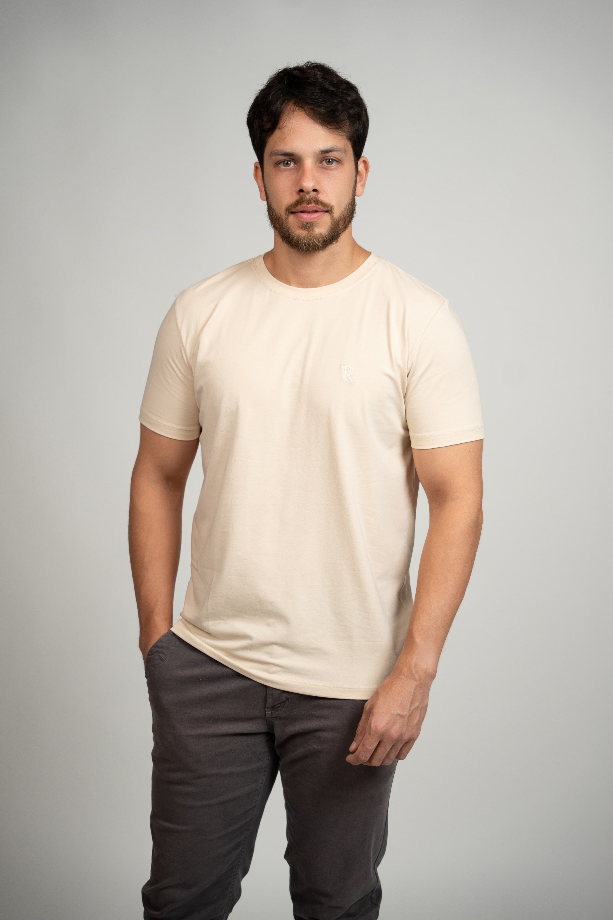 Camiseta Algodão Egípcio Tratham Creme