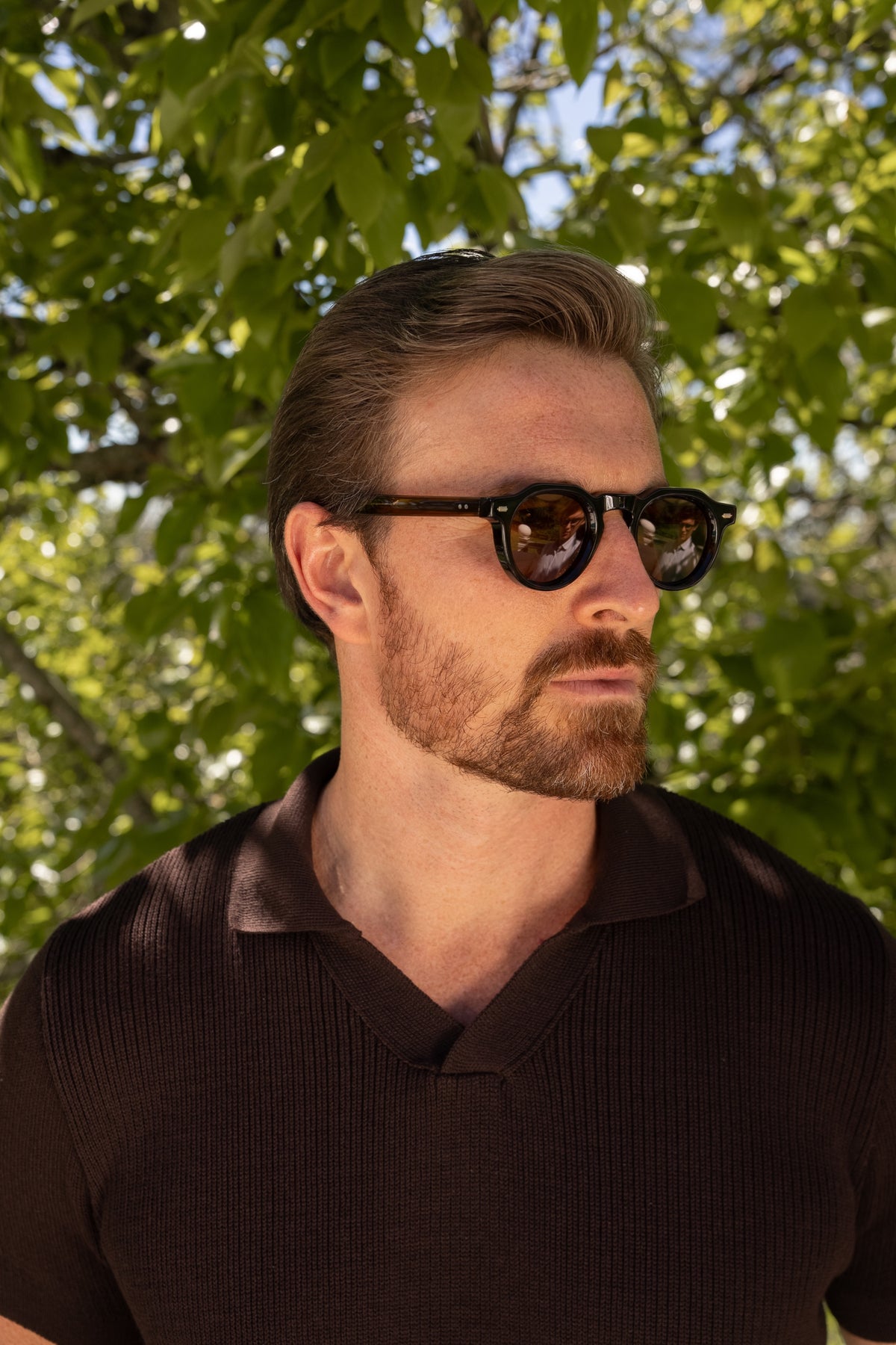 Polo Tricot Gola V Café