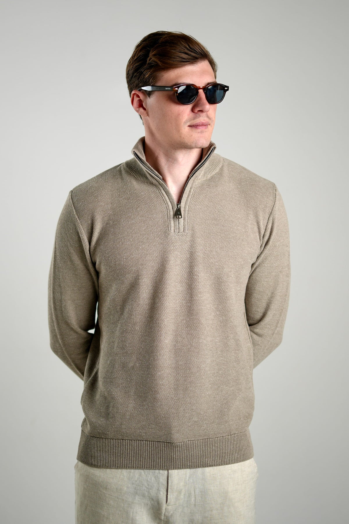Suéter Quarter-Zip Ponto Piquet Fendi