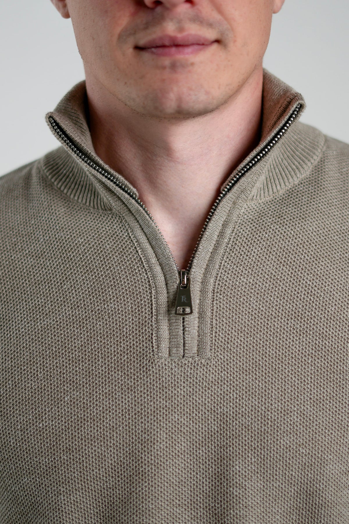 Suéter Quarter-Zip Ponto Piquet Fendi