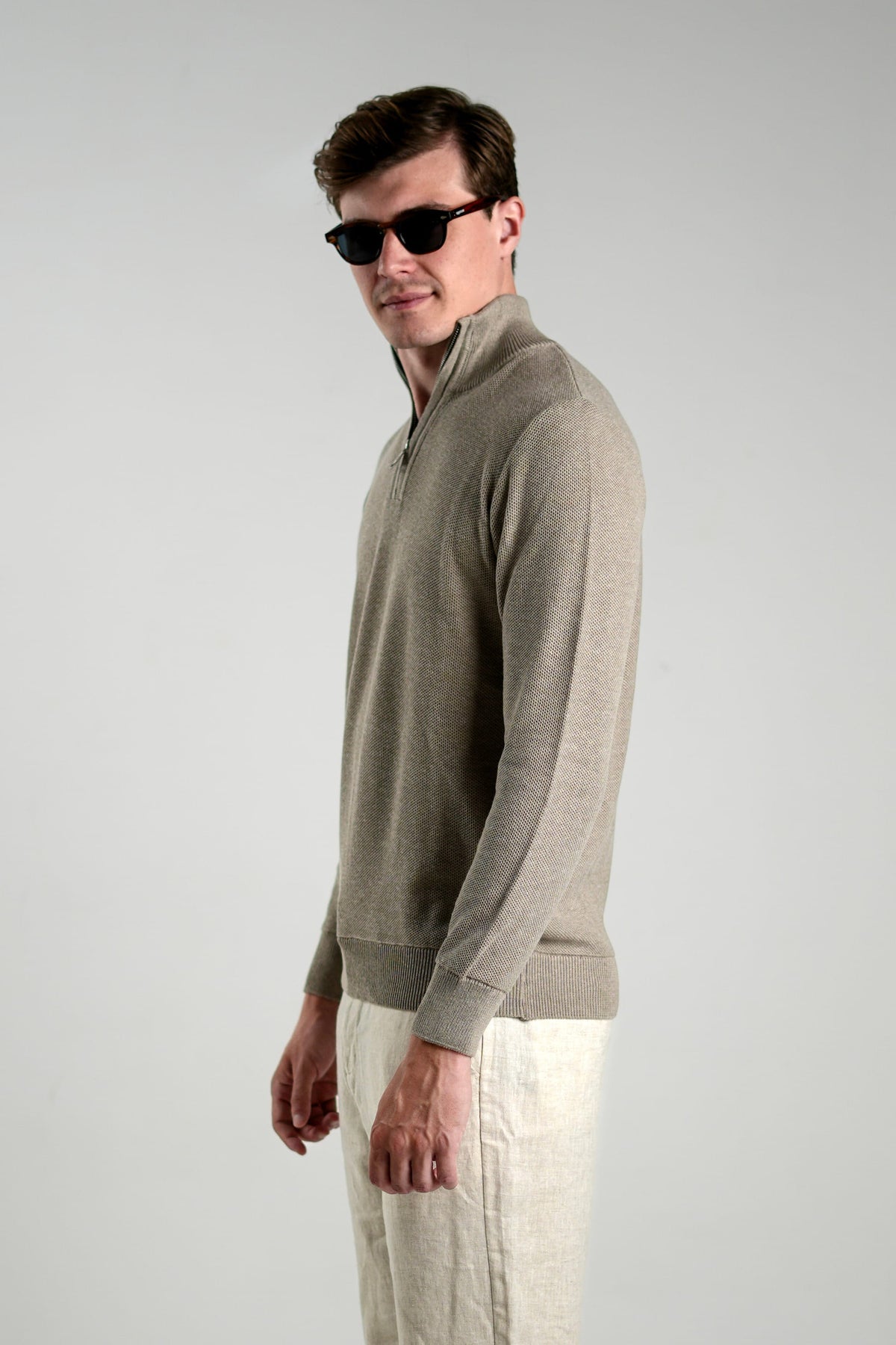 Suéter Quarter-Zip Ponto Piquet Fendi