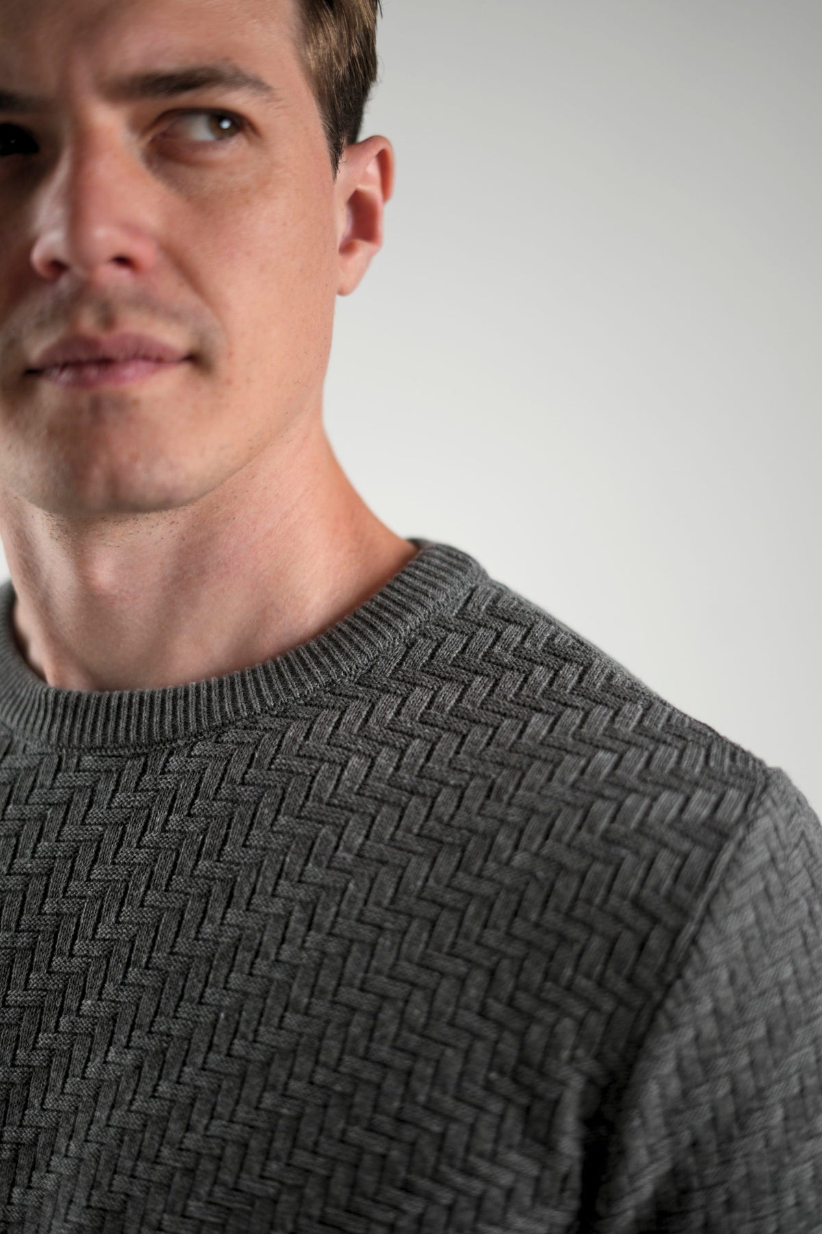 Suéter Tricot Texturizado Grafite Mescla